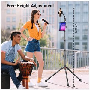 Trípode 2 en 1 ugreen, para tablet y celular, soporte ajustable hasta 1.74 m, negro