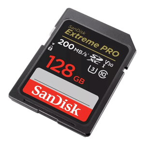 Tarjeta SD SanDisk Extreme, 128GB SDXC, UHS-I U3, V30, 200MB/s lectura, 140MB/s captura, resistente, negro