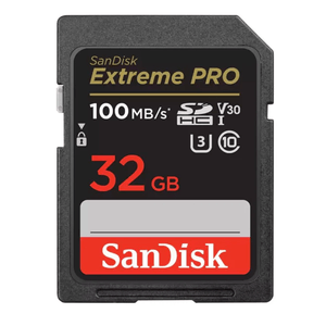 Tarjeta SD SanDisk Extreme PRO, 32GB SDHC, UHS-I U3, V30, 100MB/s lectura, 90MB/s escritura, 4K UHD, negro