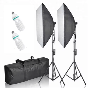 Kit de iluminación fotográfica, trípodes ajustables, ideal para estudio y retratos