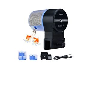 Alimentador automático de peces, programable hasta 4 comidas al día, pantalla lcd, control de porciones