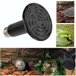Foco térmico de cerámica 75W, calor sin luz, ideal para reptiles, mantiene temperatura óptima
