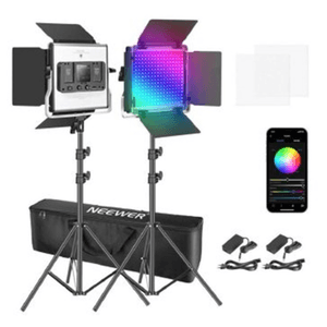 Kit de iluminación LED RGB 660, app control, 45W, 660 LED, soporte u giratorio, ideal para fotografía