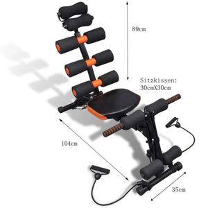 Banca ajustable para abdominales, diseño ergonómico, acolchado de alta densidad, negro