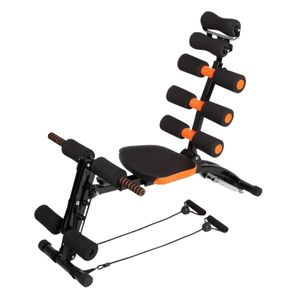 Banca ajustable para abdominales, diseño ergonómico, acolchado de alta densidad, negro