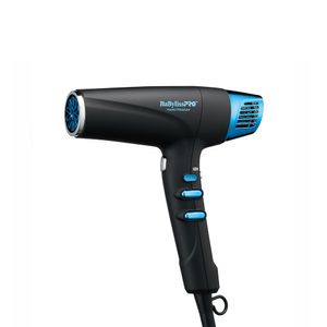 Secadora BaBylissPRO Dual Ionic Metal Blue, 2200W, motor sin carbones, 9 ajustes de calor velocidad, boquillas y difusor