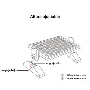 Reposapiés ergonómico ajustable de plástico ABS, alivia fatiga, mejora postura