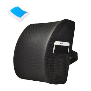 Respaldar cintura con el núcleo tipo gel,  espuma de memoria, negro
