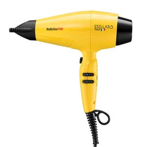 Secadora BaBylissPRO Stellato,  2400W, motor digital, botón turbo, aire frío, amarillo