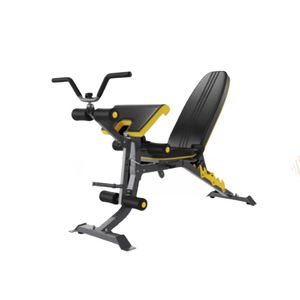 Banca Dds con agarre biceps, soporte ajustable, comodidad, amarillo