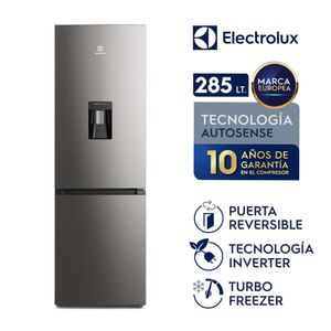 Refrigerador Electrolux No Frost Bottom Freezer 285 litros, Inverter + inteligencia artificial, gris