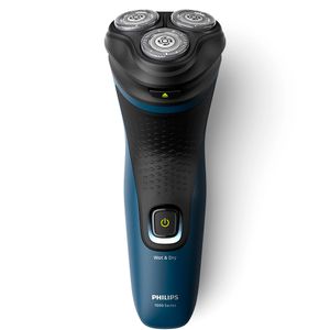 Afeitadora eléctrica Philips S1151 inalámbrica uso en seco y húmedo, mango antideslizante, azul