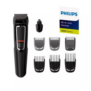 Recortador de cabello y barba Philips Multigroom, 8 accesorios, MG3731/15, 8 en 1, negro