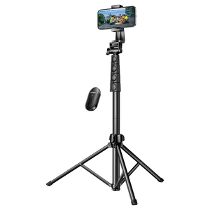 Trípode selfie UGREEN LP680, 1.8 metros, mando bluetooth, rotación 360°, negro