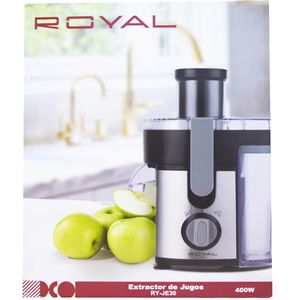 Extractor de jugo, ROYAL RY-JE30, 400w, acero inoxidable, plateado