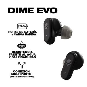 Audífonos bluetooth Skullcandy Dime Evo, carga rápida, sonido personalizable, negro