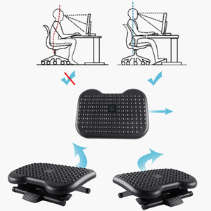 Reposapiés ergonómico, ajustable, antideslizante, diseñado para mejorar tu postura, negro