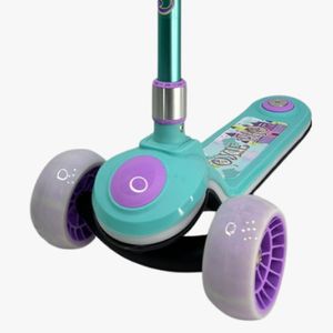Scooter OXIE PRO ELITE turquesa, plegable, llantas LED, estructura de aluminio