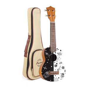 Bamboo Ukelele concierto galáctica, sonido cálido con cuerpo de Linden, mástil de Okoume, acabado mate