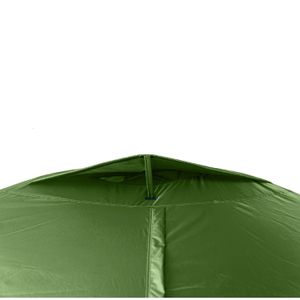 Carpa 3 estaciones, 2 personas, cubretecho, storm guard, verde