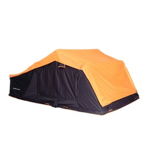 Carpa de techo Villarrica, 3-4 personas, escalera de aluminio plegable, negro