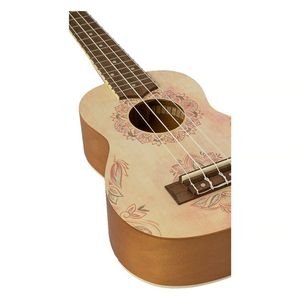 Ukelele concierto lotus, sonido cálido, diseño vibrante para principiantes