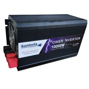 Inversor de corriente 12V a 220V, 10000W con 2 puertos USB, 1 puerto USB-C, 2 sockets, negro