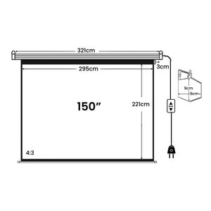Ecran eléctrico retráctil Evox, pantalla para proyector, 150", calidad de imagen, blanco mate