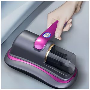 Aspiradora antiácaros, portátil, recargable, filtro ultravioleta, reduce alergias, morado