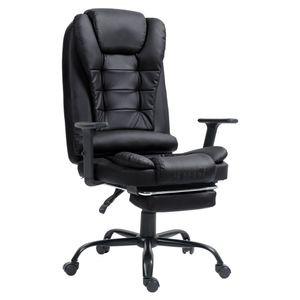 Silla gerencial de oficina Komsum Roma ergonómica con base de acero, negro