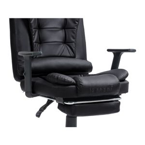 Silla gerencial de oficina Komsum Roma ergonómica con base de acero, negro