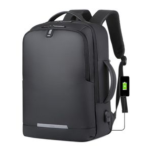 Mochila de mano, compartimiento para laptop, conector USB, negro