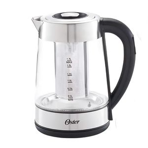 Hervidor eléctrico Oster BVSTKT8990 1850w, 1.7 litros, con infusor, elegancia para tu té perfecto, gris