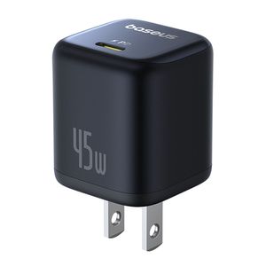Cargador de pared Baseus PicoGo GaN, 45W, USB Tipo-C, carga rápida, negro