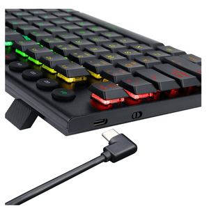 Teclado Redragon K618-RGB-Red HORUS, mecánico, Wireless, switch rojo, negro