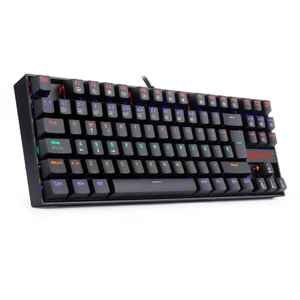 Teclado Redragon Kumara Rainbow K552-KR, mecánico, switch rojo, negro