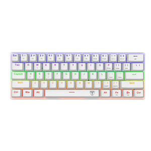 Teclado T-Dagger arena rainbow, mecánico, 61 teclas, switch marrón, blanco