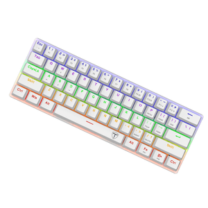 Teclado T-Dagger arena rainbow, mecánico, 61 teclas, switch marrón, blanco