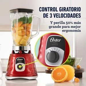 Licuadora clásica Oster BLST4126R 1000w, 3 velocidades, vaso de vidrio 1.25 litros, rojo