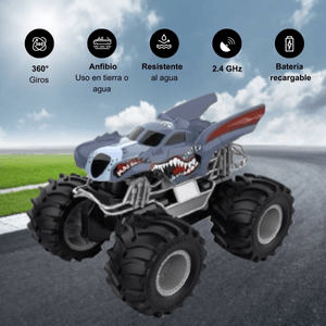 Carro anfibio acrobático, todo terreno 4x4, lobo gris, control remoto, 15 km/h, giros de 360°