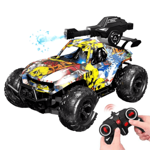 Carro control remoto 4x4, todo terreno, Graffiti, luces LED, lanzador de bolas de hidrogel