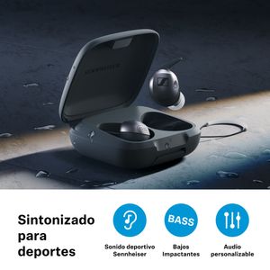 Audífonos bluetooth True Wireless Sennheiser Momentum Sport resistente al agua IP55, duración máx. 24 horas con estuche, cancelación de ruido, verde