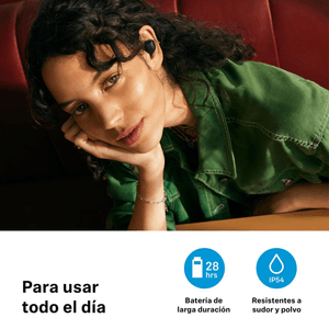 Audífonos bluetooth True Wireless Sennheiser Accentum resistente al agua IP54, duración máx. 28 horas con estuche de carga, cancelación de ruido, azul