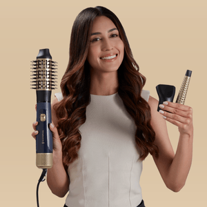Cepillo de aire Remington Sapphiro Luxe 1000W, 2 velocidades, 3 niveles de temperatura, azul