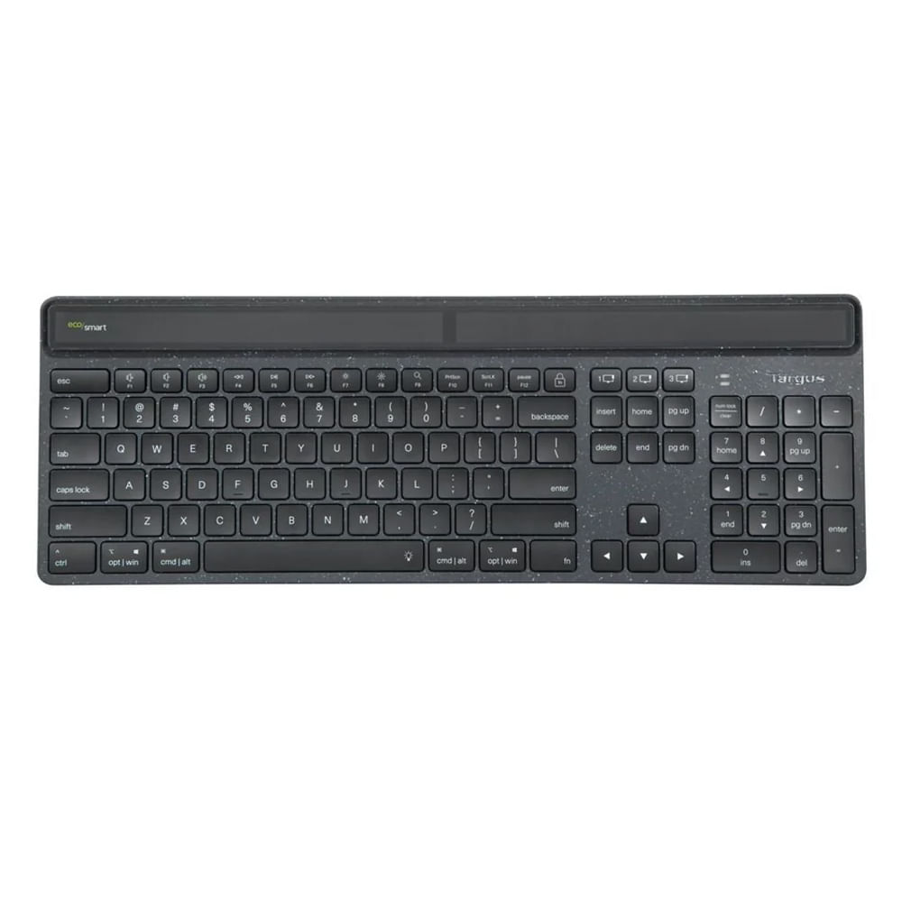 Teclado inalámbrico Targus EcoSmart con panel solar, conexión bluetooth, gris