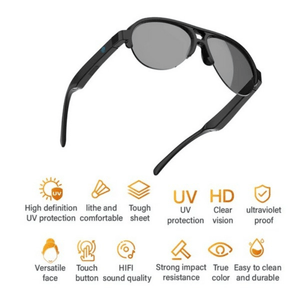 Smart Glasses F-08, lentes de sol inteligentes unisex, bluetooth 5.3, UV400, smart time