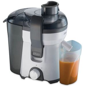 Extractor de jugos Oster FPSTJE316W 400W, capacidad 500 ml, 1 velocidad, blanco y plateado
