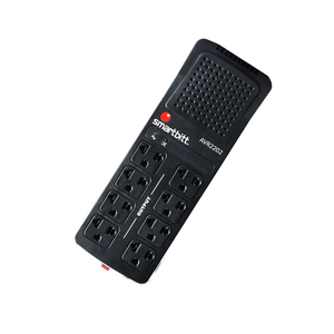 Estabilizador Smartbitt, SBAVR2202, 8 tomas, 2200 VA, 1100W, negro