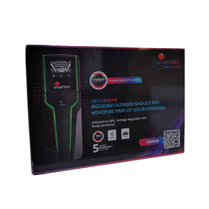 UPS Smartbitt, Smart interactivo, para Gamer, 6 tomas, 1800VA / 900W, SBNB1802G, negro