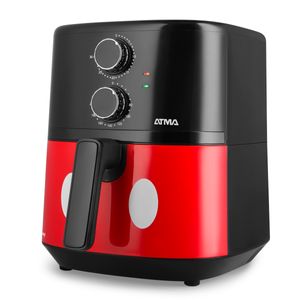 Freidora de aire Atma Disney 1500W, capacidad 4.5 litros, temporizador, negro y rojo